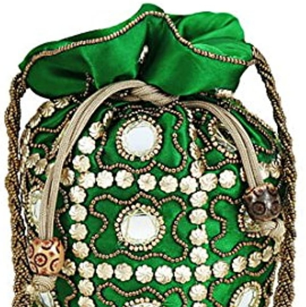 💚Green Potli Dawstring bag 🛍